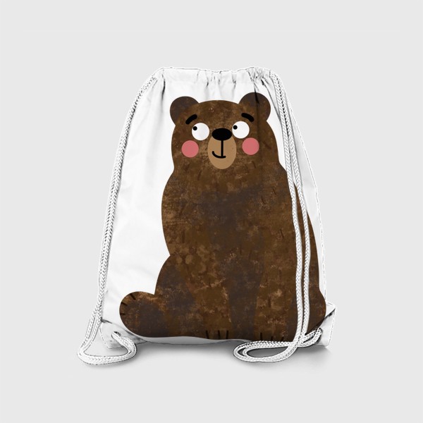 Рюкзак «Милый Медведь. Коричневый мишка. Сидящий медвежонок»