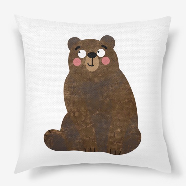 Подушка «Милый Медведь. Коричневый мишка. Сидящий медвежонок»