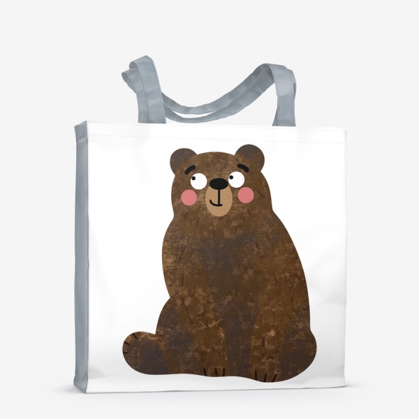 Сумка-шоппер «Милый Медведь. Коричневый мишка. Сидящий медвежонок»