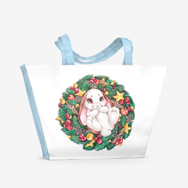 Пляжная сумка «Рождественский кролик»