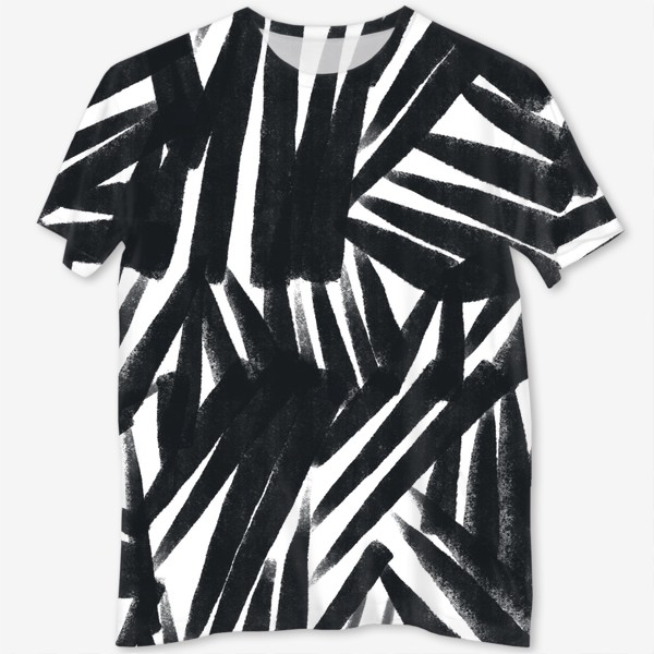 Футболка с полной запечаткой «Черно-белый абстрактный паттерн / Black and white abstract pattern»