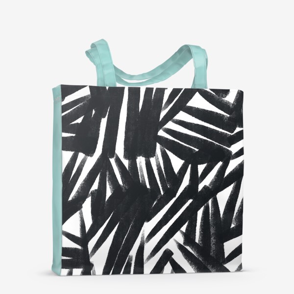 Сумка-шоппер «Черно-белый абстрактный паттерн / Black and white abstract pattern»