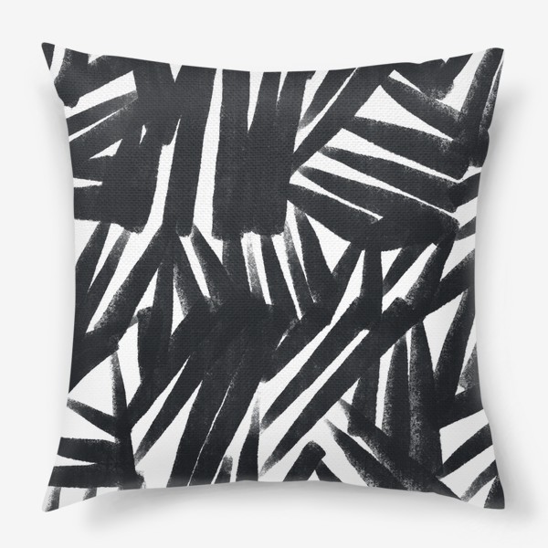 Подушка «Черно-белый абстрактный паттерн / Black and white abstract pattern»