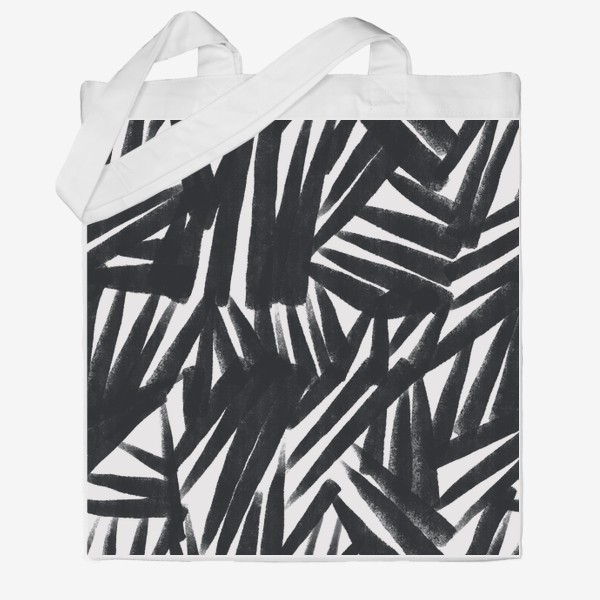 Сумка хб «Черно-белый абстрактный паттерн / Black and white abstract pattern»