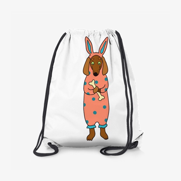 Рюкзак «Пес в комбинезоне с ушами кролика»