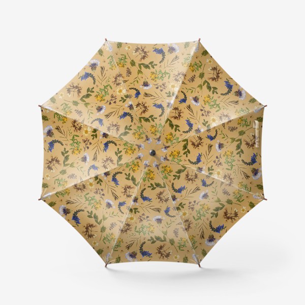 Зонт «Гербарий из цветов и листьев»