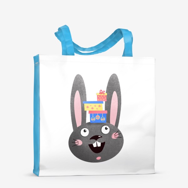 Сумка-шоппер «Черный Кролик и подарки, Новый год»