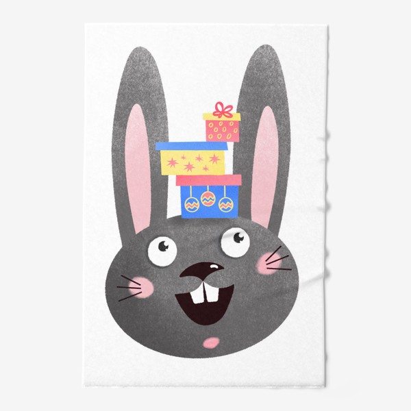 Полотенце «Черный Кролик и подарки, Новый год»