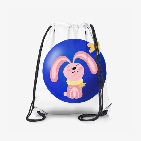 Рюкзак «Новогодний розовый зайка 2023 в ёлочном шаре»