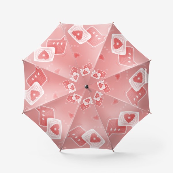 Зонт «любовные сообщения розовый паттерн на день святого валентина»