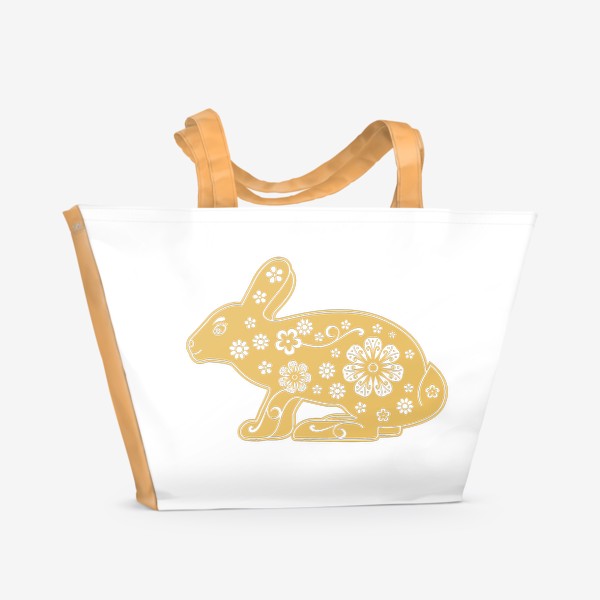 Пляжная сумка «Золотой кролик. С Новым 2023 годом!»