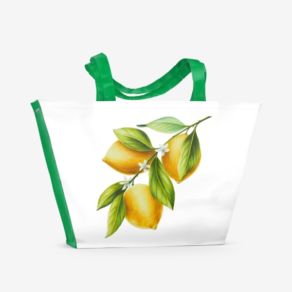 Пляжная сумка «Лимоны на ветке»