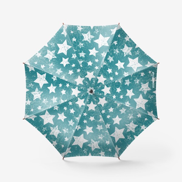 Зонт «Лазурный космос с потёртыми звёздами»