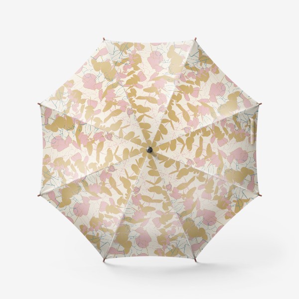 Зонт «Паттерн из листьев эвкалипта, тропические мотивы.»