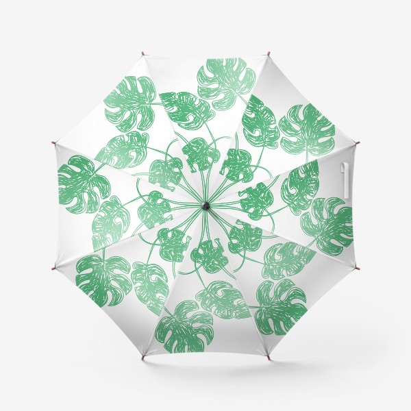 Зонт «Монстера. Скетч зеленым фломастером»