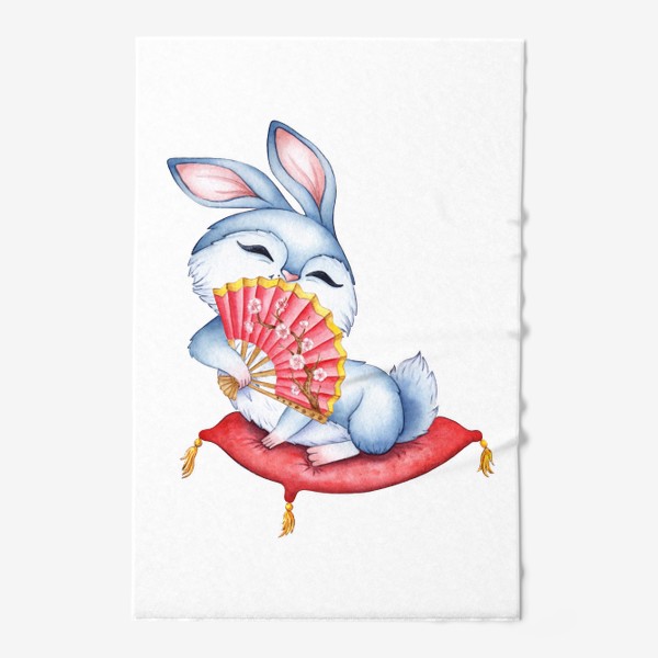 Полотенце «Кролик на подушечке с веером  / Милый зайчик »