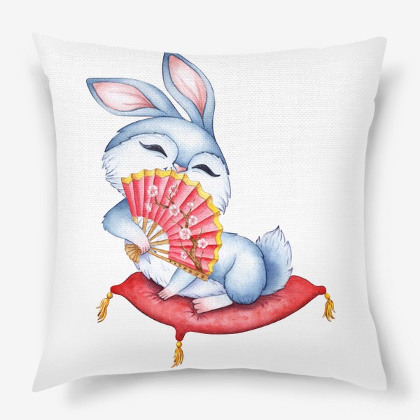Подушка «Кролик на подушечке с веером  / Милый зайчик »