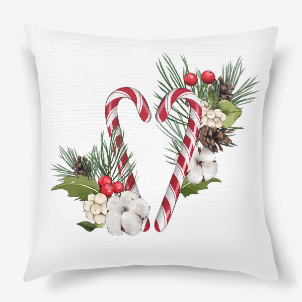 Подушка «Рождественские сладости в виде сердца»