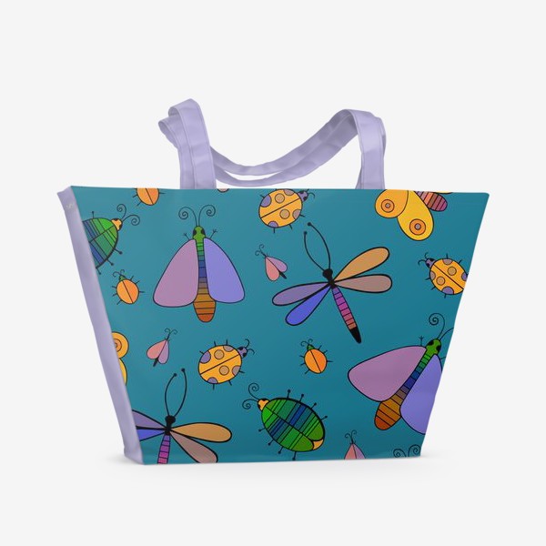 Пляжная сумка «текстура милые насекомые»
