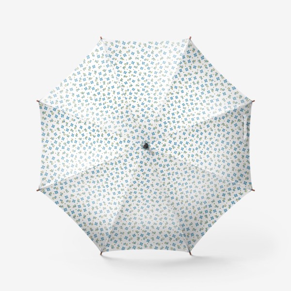 Зонт «Мелкие голубые цветы. Цветочный принт. Весенний, летний, нежный принт»