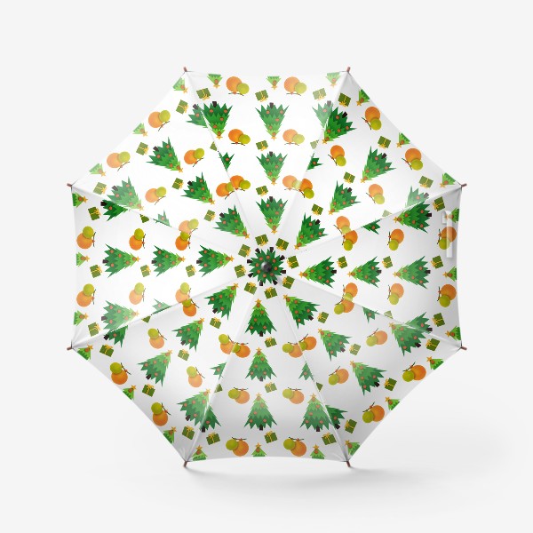 Зонт «Новогодние ёлки и подарки»