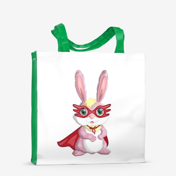 Сумка-шоппер «Символ 2023 Нового года, кролик супер-герой»