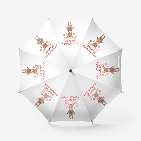 Зонт «Новогодний лось в скандинавском стиле»