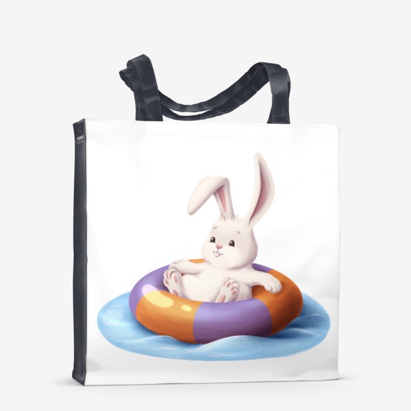 Сумка-шоппер «Кролик в надувном круге»