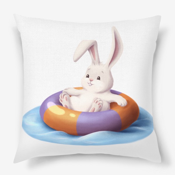 Подушка «Кролик в надувном круге»