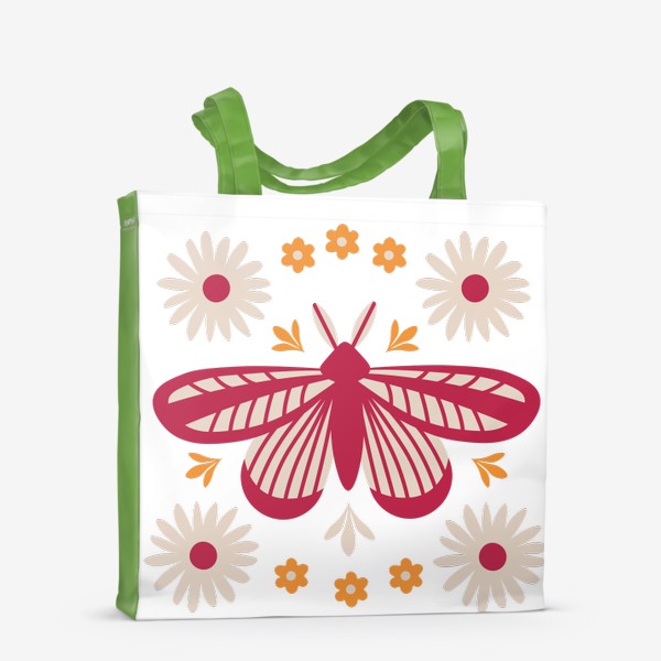 Сумка-шоппер «Бабочка с ромашками»