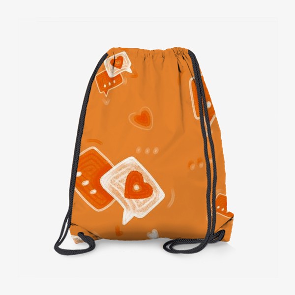 Рюкзак «любовные сообщения, оранжевый паттерн на день святого валентина»