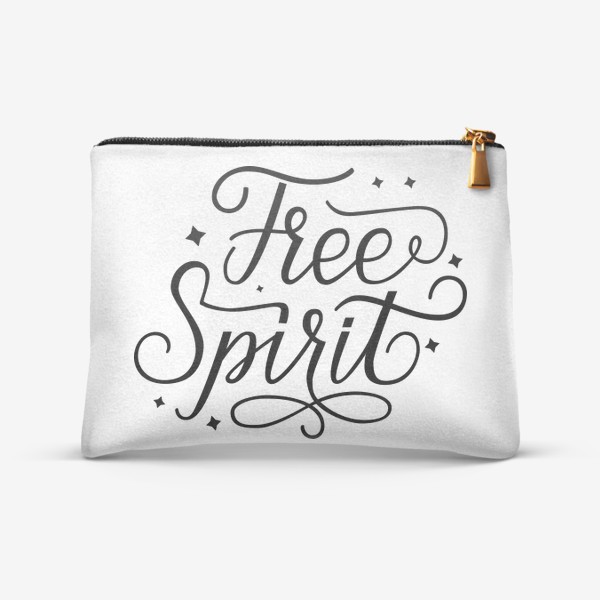Косметичка «Свободный дух - вдохновляющая цитата леттеринг »