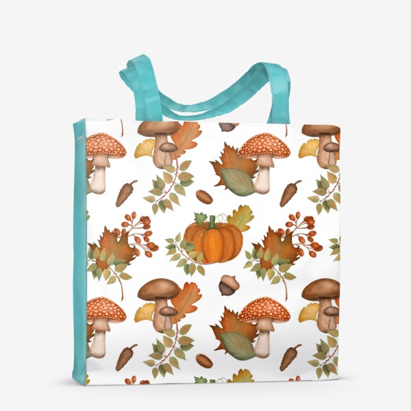 Сумка-шоппер «Осенний лесной бесшовный паттерн»