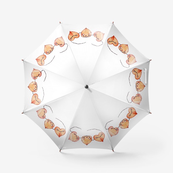Зонт «Бусики Бумажные сердечки»