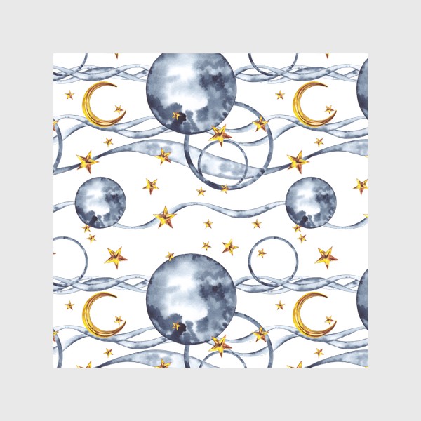 Скатерть «Новогодний абстрактный паттерн Луна и звезды в небе»