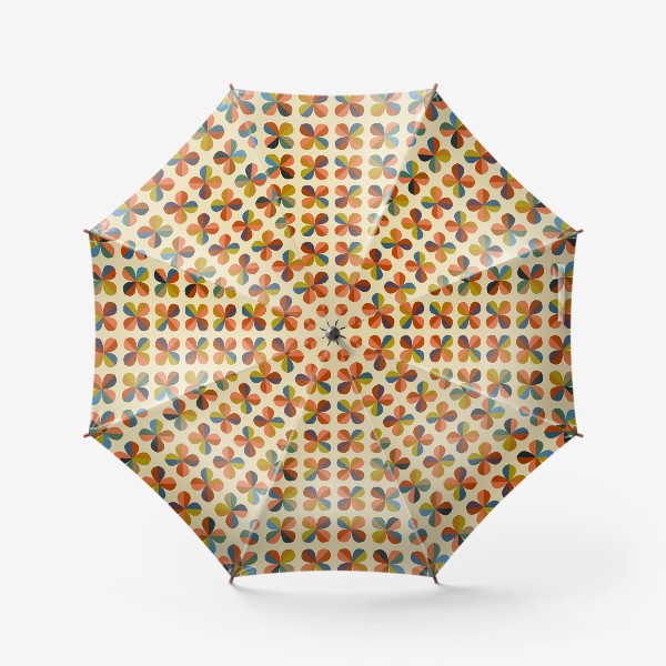Зонт «Яркий четырехлистник - геометричный паттерн»