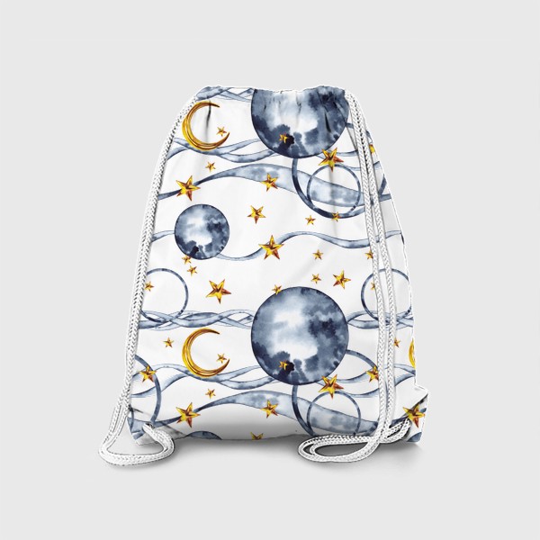Рюкзак «Новогодний абстрактный паттерн Луна и звезды в небе»