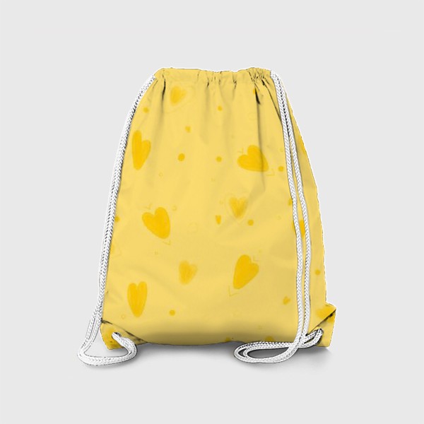 Рюкзак «желтые сердечки на день всех влюбленных»