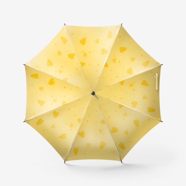 Зонт «желтые сердечки на день всех влюбленных»