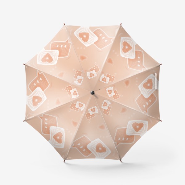 Зонт «любовные сообщения. персиковый паттерн в подарок на день святого валентина»