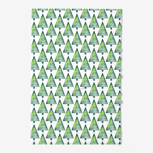 Полотенце «Новогодний абстрактный паттерн из зеленых треугольных ёлок»