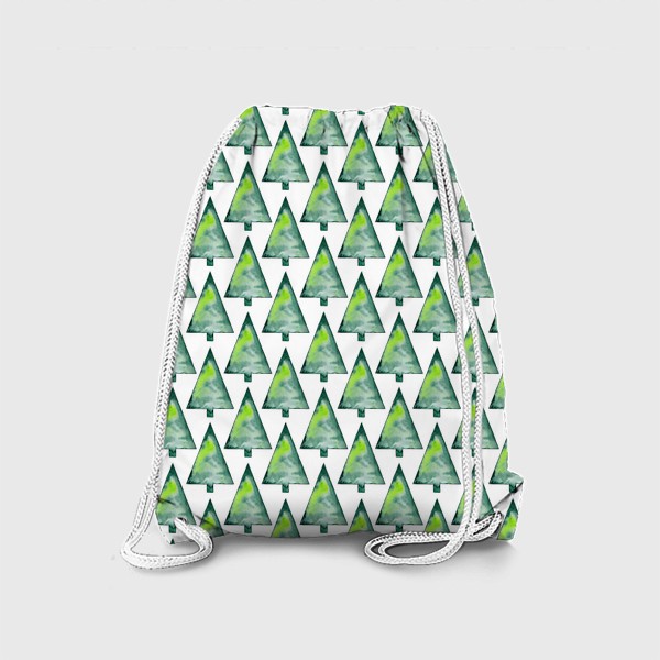 Рюкзак «Новогодний абстрактный паттерн из зеленых треугольных ёлок»