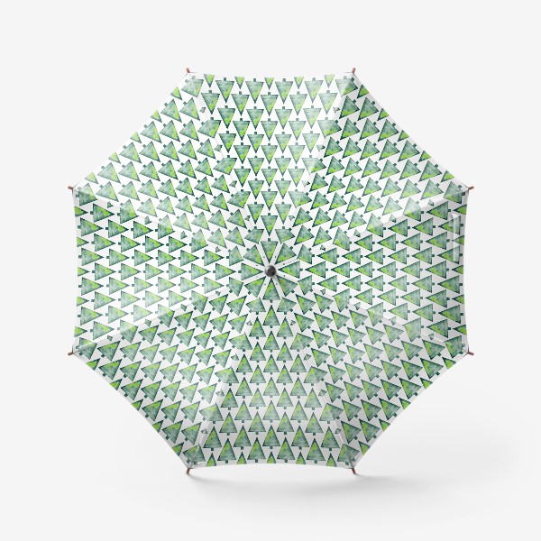 Зонт «Новогодний абстрактный паттерн из зеленых треугольных ёлок»