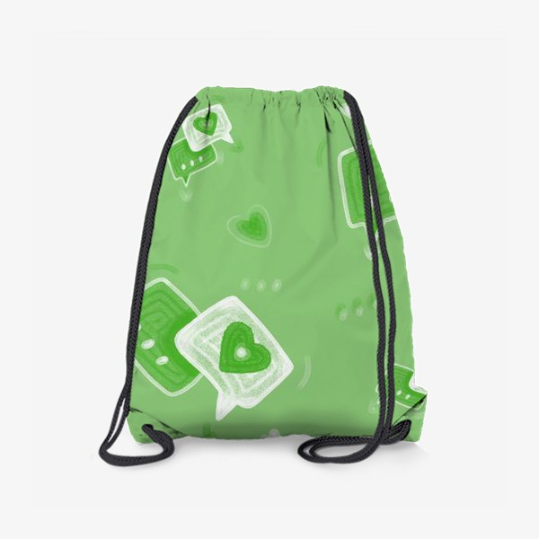 Рюкзак «любовные сообщения,зеленый паттерн на день святого валентина»