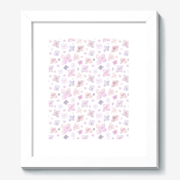 Картина «Акварельный нарисованный вручную бесшовный фон с нежными иллюстрациями абстрактных цветов сирени. Фиолетовый, розовый»