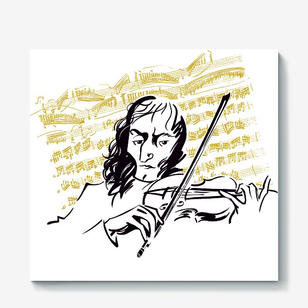 Холст «Паганини играет на скрипке»