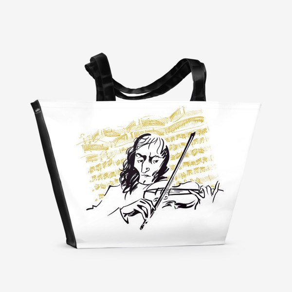 Пляжная сумка «Паганини играет на скрипке»