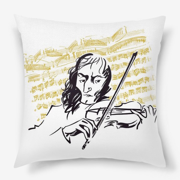 Подушка «Паганини играет на скрипке»