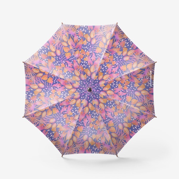 Зонт «Яркие тропические листья на синем фоне»