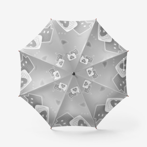Зонт «любовные сообщения серый паттерн на день святого валентина»